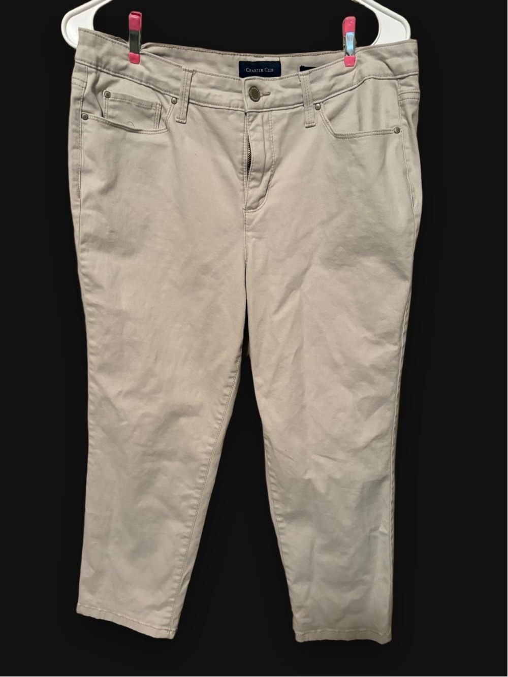 Charter Club Beige Cropped Stretch Jeans
